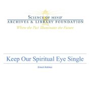 Keep Our Spiritual Eye Single